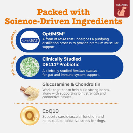 Zesty Paws Dog Multivitamin, Chewable Dog Vitamins and Supplements for Hip & Joints, Skin & Coat, Omega 3 Fish Oil for Dogs- Senior & Puppy Multivitamin - Bison- 90ct