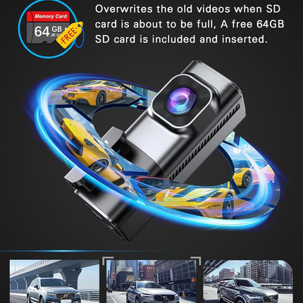Navycrest 4K Dash Cam Front and Rear with 64GB Card, Built-in 5G WiFi, Dash Camera for Cars 4K Front and 1080P Rear, Dashcams for Cars Loop Recording, Gravity Sensor, 24-Hours Parking Mode