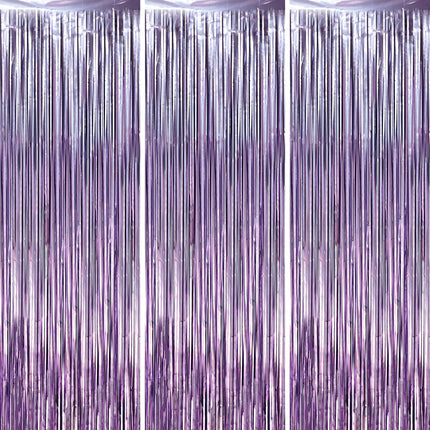 Champagne Foil Fringe Backdrop Curtains, 3.3x6.6ft, 3pcs