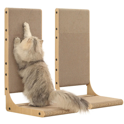 2-Pack L-Shaped Cat Scratching Board, Cardboard, 25.6" Tall (L)