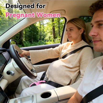 Mimibelt Pregnancy Seat Belt Covers for More Comfort, Universal Compatible with All Cars (Pink 1 PCS)