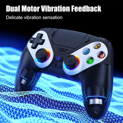 Nonbliep LED Wireless Controller for PS5, Compatible with PS5/PC, Dual Vibration, Macro/Turbo Function, 3.5mm Audio Jack, 6-Axis Motion Control Gamepad with Speaker