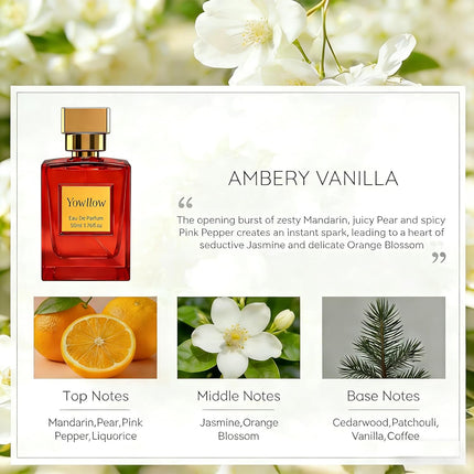 Yowllow- Ambery Vanilla - Eau de Parfum- Inspired by Y.SL's Bl.ack Op.ium- 1.7 FL/OZ (50ML)-Women Long-Lasting & Pure Perfume Fragrance Spary