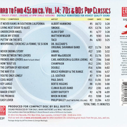 Hard to Find 45s on Volume 14 70's & 80's Pop Classics / Various