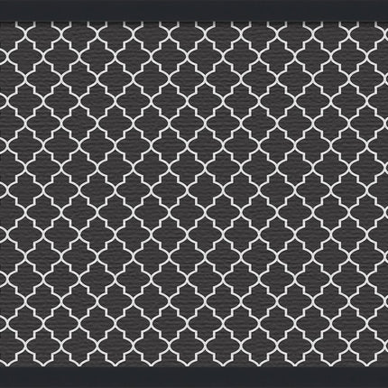 PinPix 24x16 Custom Cork Bulletin Board Quatrefoil Black Poster Board with a Canvas Style Photo Board, Framed in Satin Black (PinPix-116)