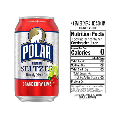 Seltzer Water Cranberry Lime, 12 fl oz cans, 18 pack - photo 2