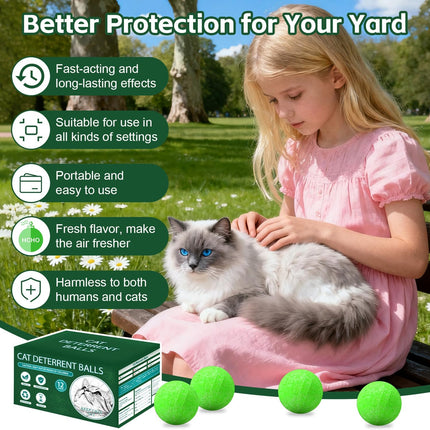 Cat Repellent Outdoor to Keep Cats Away (12Pack) Natural Peppermint Oil Cat Deterrent Outdoor and Indoor (Green)