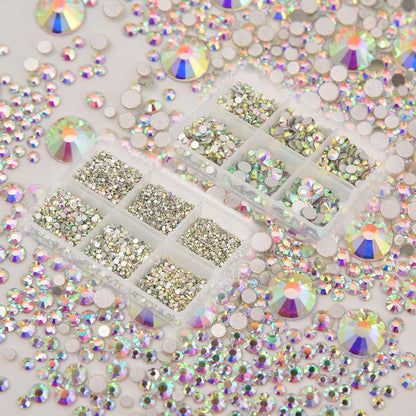 8000-Piece Crystal AB Mix Flatback Glass Rhinestones Set, SS3-SS30 - photo 5