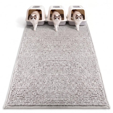 Soft Chenille Cat Litter Box Mat, Ultra Absorbent, 36'' x 30''