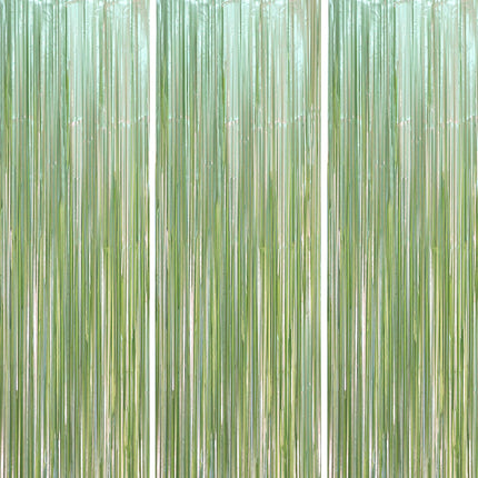 Gold Foil Fringe Backdrop Curtains, 3.3x8.2ft, 3 Pack