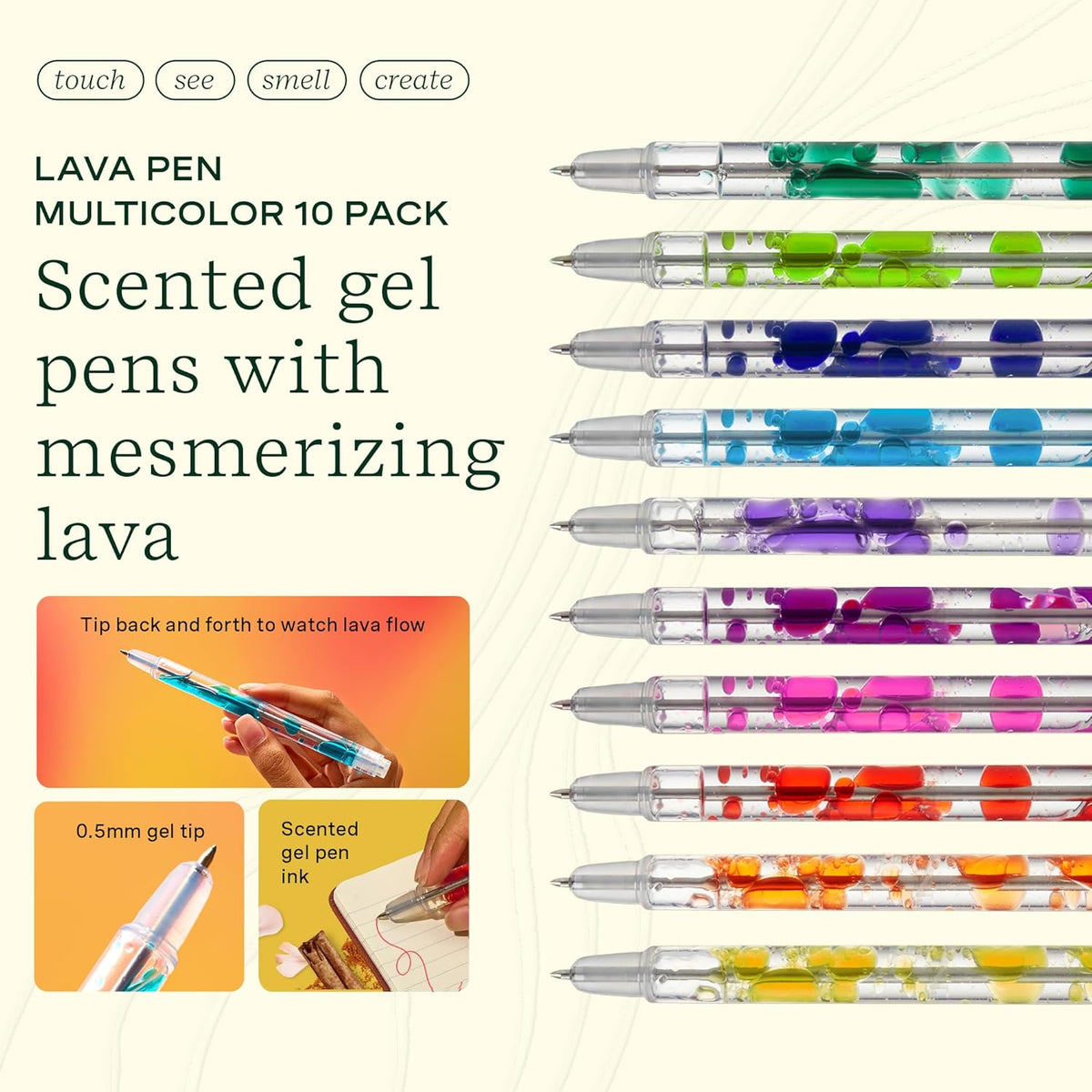 Scented Lava Gel Pen Set, 10-Pack Multi-Color 0.5mm - photo 2