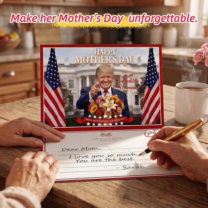 Funny Mother’s Day Greeting Card, Make Mother’s Day Great Again Gift for Mom, Wife & Grandma, Premium 5x7 Presidential Style Stationery with Red Envelope (1)