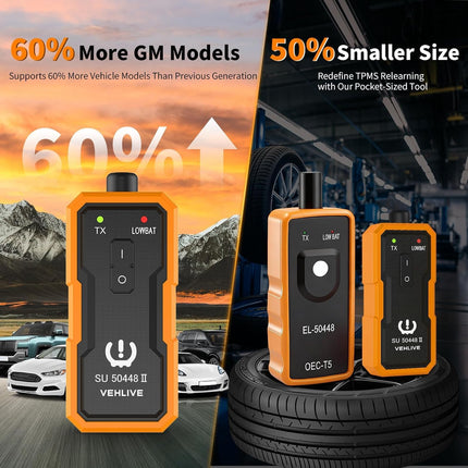 TPMS Relearn Tool for GM Tire Sensor, EL-50448 Upgraded Version, Auto Tire Monitoring System Activation Reset Tool,Tire Sensor Reset Tool,TPMS Programming Tool for More GM Vehicle 2006-2026 W/Battery