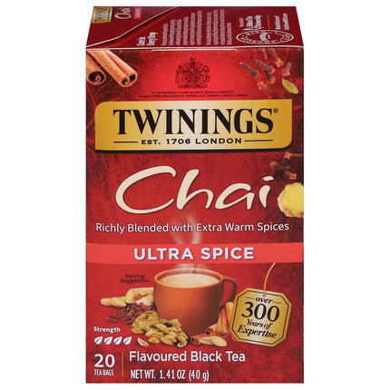 Twinings Ultra Spice Chai, 1.41 oz, 20 ct