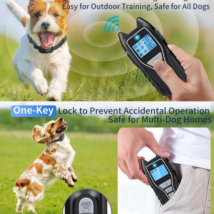 Shock Collar for Dogs 2 Dogs (15-120lbs) 2000FT Dog Shock Collar with Remote Control IPX7 Waterproof Dog Training Collar with Remote 4 Safe Modes Rechargeable Lock Flash Light for All Breeds Black