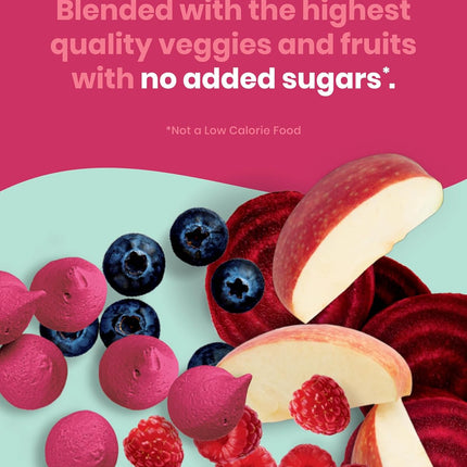 Amara Smoothie Melts - Beets n' Berries - Baby Snacks Made With Fruits and Vegetables - Healthy Toddler Snacks For Your Kids Lunch Box - Organic Yogurt Melts - 6 Resealable Bags