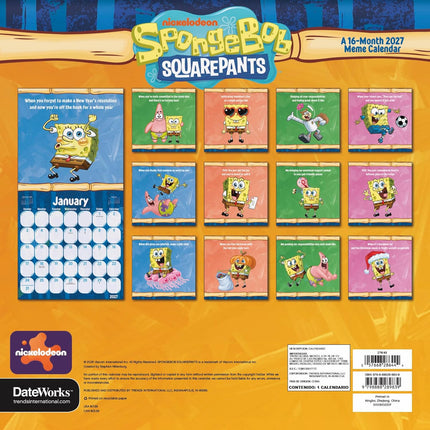 2027 SpongeBob Squarepants Wall Calendar