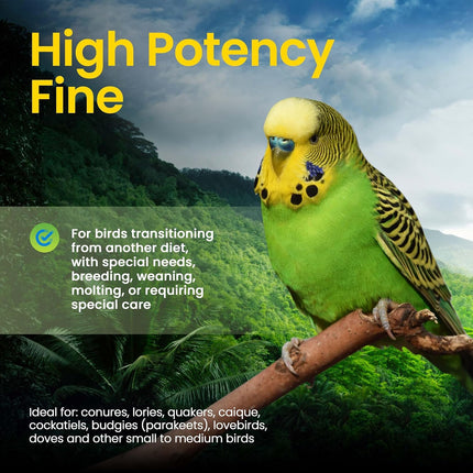 Harrison's Bird Foods High Potency Fine - Certified Organic, Non GMO Formula for Small to Medium Birds - Human Grade Pellets for Molting, Recovering & Weaning Chicks with Balanced Nutrition (1lb)