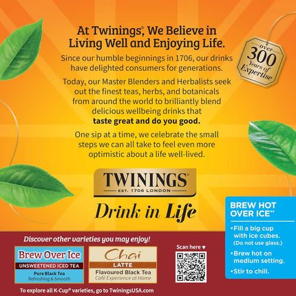Twinings Chai Black Tea 72 K-Cup Pods for Keurig, 12 Count (Pack of 6), Naturally Sweet, Savoury Spice Flavour, Caffeinated, Enjoy Hot or Iced