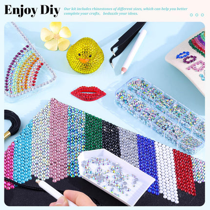 SourcetoHome 12100Pcs Resin Rhinestones for Crafting with 3Pcs 10ml B7000 Jewelry Glue, 2 Boxes Flatback Crystals Diomand (AB) for Bedazzling Crafts DIY Nail Art Makeup，Non Hotfix Gems for Clothing Shoes - General - detail view 2