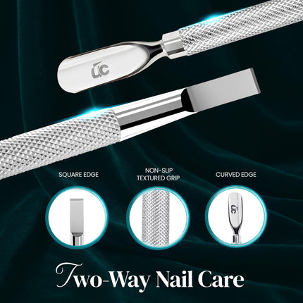 Cuticle Pusher Tool & Spoon Nail Cleaner