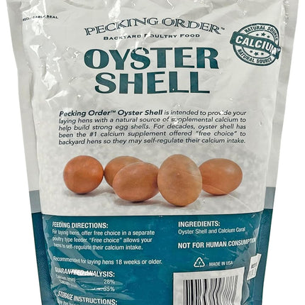 Pecking Order Oyster Shell - Calcium Supplement to Support Laying Hens and Strong Egg Shell Development (5 LB)