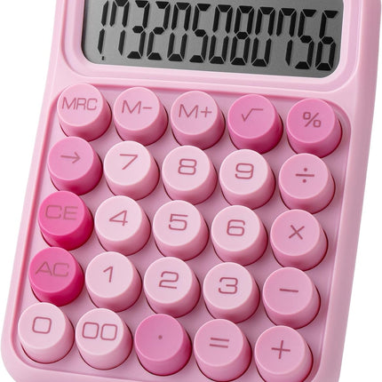 Mr. Pen- Mechanical Switch Calculator, 12 Digit Large LCD Display, Pink with Big Buttons, Mechanical Switch Calculator for Home, School, Office