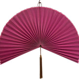 Large Bamboo Japanese-Style Folding Fan Wall Decor, 31 Inch