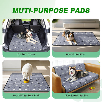 Washable Pee Pads for Dogs, Waterproof, 18 x 24 in, 4 Pack, Gray