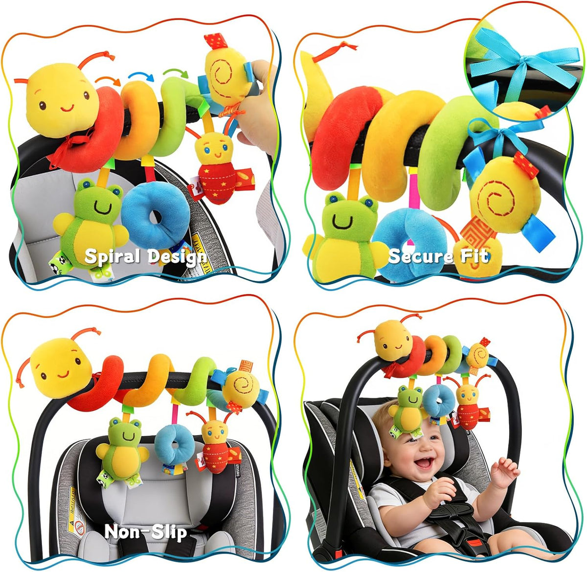 Spiral Baby Sensory Plush Hanging Toy for Car Seats, Strollers & Cribs - photo 5