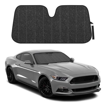 AS-2511 Front Windshield Shade-Accordion Folding Auto Sunshade for Car Truck SUV-Blocks UV Rays Sun Visor Protector-Keeps Your Vehicle Cool-57 x 27 Inch, Black Glitter