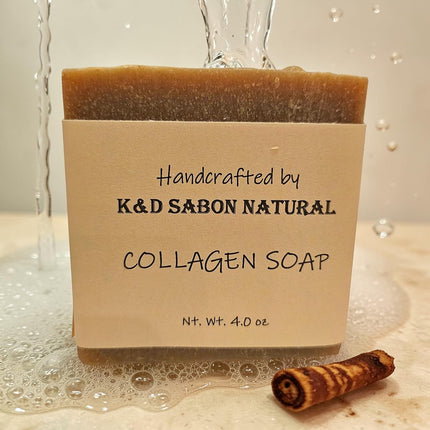 K&D Collagen Soap with Licorice - Natural Exfoliating Skincare Soap - Handcrafted 4.0 oz