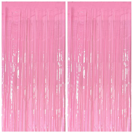 2 Pack Silver Foil Curtain Party Streamers Metallic Tinsel Foil Fringe Photo Booth Backdrop for Birthday Wedding Engagement Baby Shower Bachelorette Christmas Holiday Celebration Party Decorations