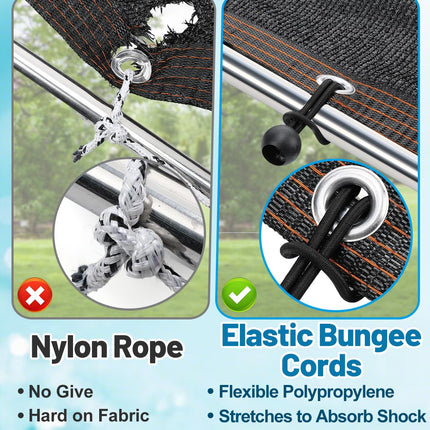 30pcs 6in Heavy-Duty Bungee Cords with Balls for Tarp Shade Cloth