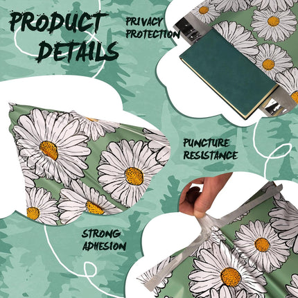 JinRuiKJ Chrysanthemum Poly Mailers 10x13 Inch 100 Pcs - Heavy Duty Tear-Proof Mailings Envelopes - Waterproof Shipping Bags for Small Business & Boutique