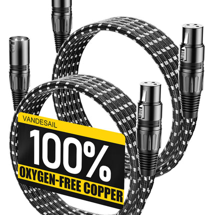 XLR Cables 3ft 2 Pack,Short Microphone Cable OFC Noise Reduction