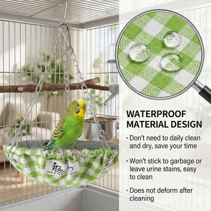 Hanging Bird Bed for Parakeet Bird Bed for Cage Waterproof Birds Hammock Swing Nest Parakeet Beds Nest for Conures Budgies Lovebirds Canary Finch Small Parrots