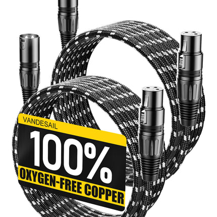 XLR Cables 3ft 2 Pack,Short Microphone Cable OFC Noise Reduction