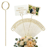 50Pcs Metal Floral Card Holder Picks - Flower Card Holder Sticks for Gift Cards & Flower Bouquet. Floral Picks & Picture Photo Holders for Centerpieces, Wedding Birthday Party Decoration Accessories