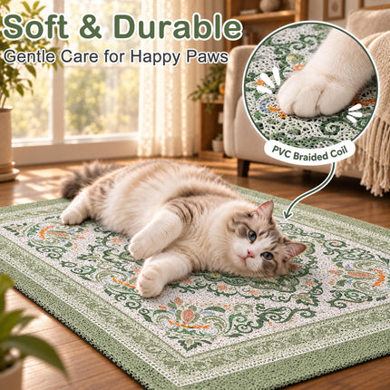 24"x15" Cat Litter Mat Non-Slip Washable Litter Box Mat