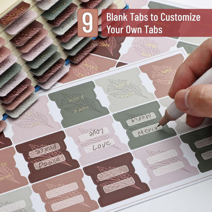 Mr. Pen- Bible Tabs, 75 Tabs, Autumnal Earth, Gold Foil Embossed Lettering, Laminated Bible Tabs for Women and Men, Bible Tabs for Study Bible Index Tabs, Bible Book Tabs, Bible Labels Tabs