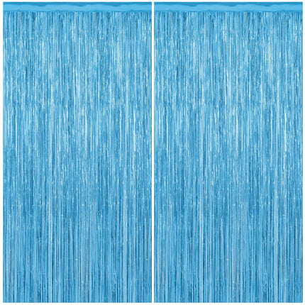 2 Pack Silver Foil Curtain Party Streamers Metallic Tinsel Foil Fringe Photo Booth Backdrop for Birthday Wedding Engagement Baby Shower Bachelorette Christmas Holiday Celebration Party Decorations