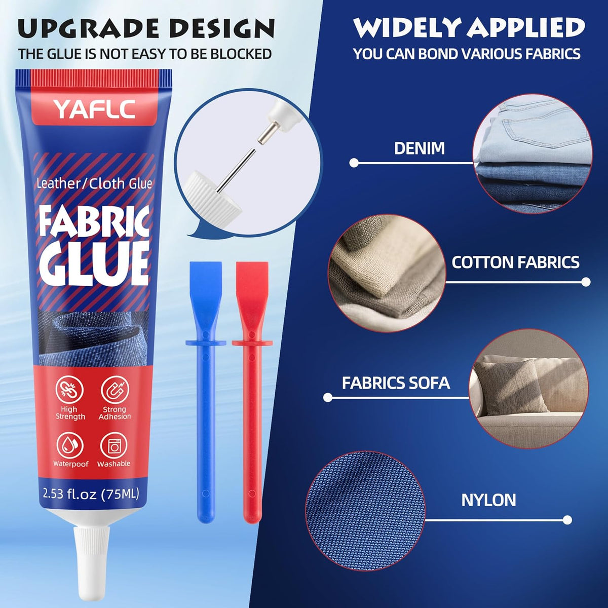 Permanent Clear Fabric Glue for Clothing and Patches, 75 ml - photo 2