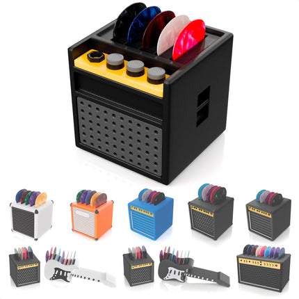 Guitar Pick Holder Box With Drawer, Amp Display, Black, 9 Slots
