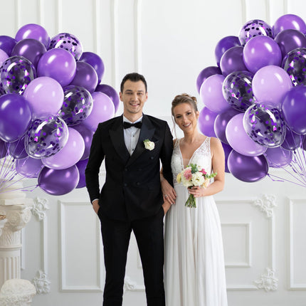 60pcs Purple Balloons 12inch with Metallic Pastel Dark Purple Balloons