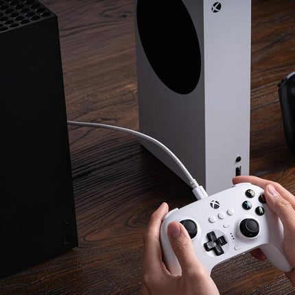 8BitDo Ultimate 3-Mode Controller, Hall Effect Joysticks, Pro Back Buttons, Wired Only for Xbox Series X|S & Xbox One, Compatibility with Apple, Windows & Android, Officially Licensed (White)
