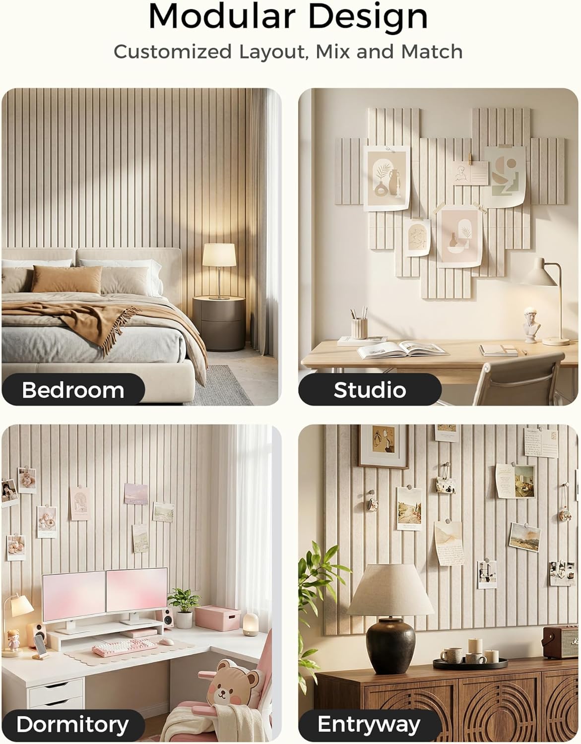 12-Pack Felt Bulletin Board Tiles, 48" x 36", Oatmeal - photo 4