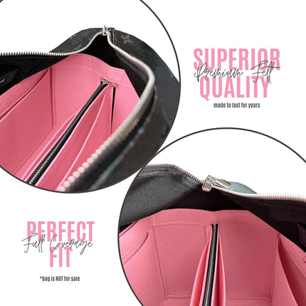 Divitize Premium Purse Organizer compatible with LV Keepall 25/35/45/50/55/60 — Handmade, Snug & Sturdy 3mm Thick Felt, Reinforced Base, 24+ Colors (Bubblegum, KP 60)
