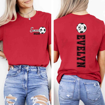 Baseball Soccer Football Mom Dad Shirt with Custom Name & Number, Grandma Grandpa Outfits for Game Day, Fathers & Mothers Day