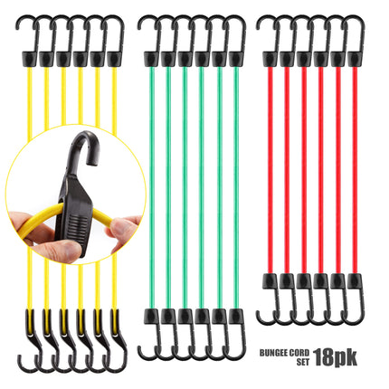 32-Piece Bungee Cord Assortment with Hooks